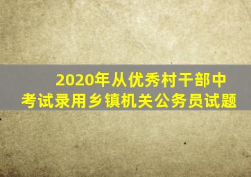 2020年从优秀村干部中考试录用乡镇机关公务员试题