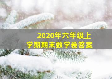 2020年六年级上学期期末数学卷答案