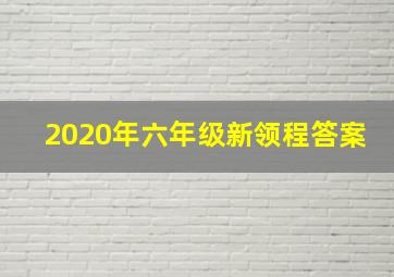 2020年六年级新领程答案