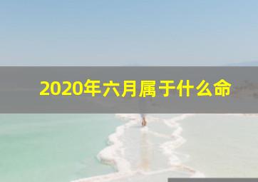 2020年六月属于什么命