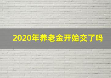 2020年养老金开始交了吗