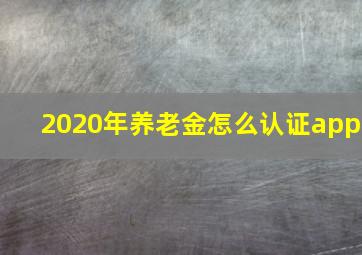 2020年养老金怎么认证app