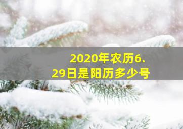 2020年农历6.29日是阳历多少号