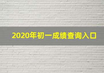 2020年初一成绩查询入口