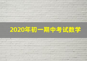 2020年初一期中考试数学