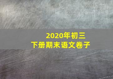 2020年初三下册期末语文卷子