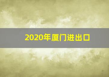 2020年厦门进出口