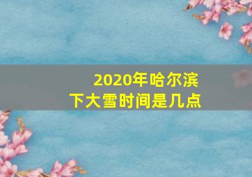 2020年哈尔滨下大雪时间是几点