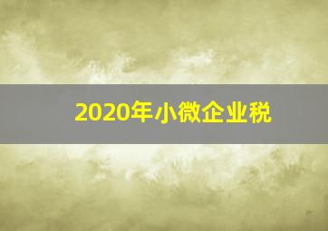 2020年小微企业税