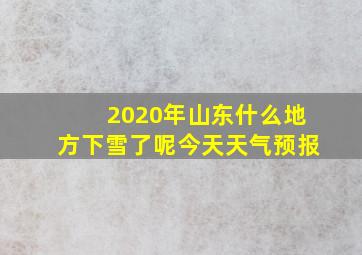 2020年山东什么地方下雪了呢今天天气预报