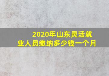 2020年山东灵活就业人员缴纳多少钱一个月