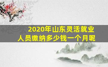 2020年山东灵活就业人员缴纳多少钱一个月呢