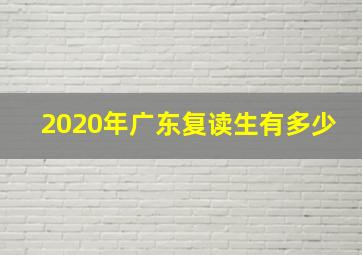 2020年广东复读生有多少