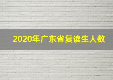 2020年广东省复读生人数