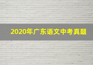 2020年广东语文中考真题