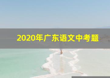 2020年广东语文中考题