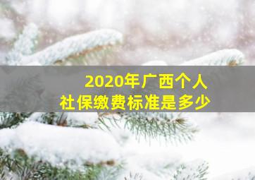 2020年广西个人社保缴费标准是多少