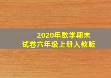 2020年数学期末试卷六年级上册人教版