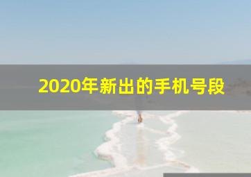 2020年新出的手机号段