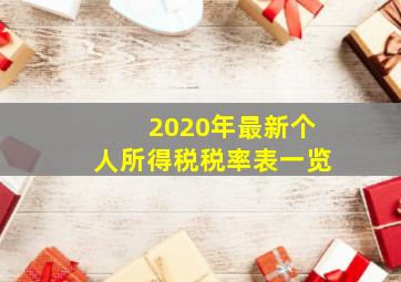 2020年最新个人所得税税率表一览