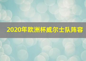 2020年欧洲杯威尔士队阵容