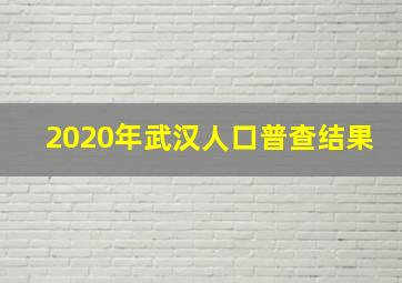 2020年武汉人口普查结果