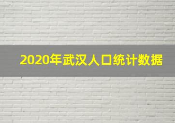 2020年武汉人口统计数据