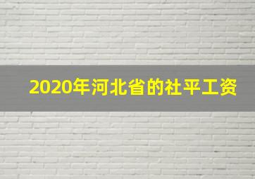 2020年河北省的社平工资