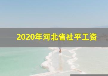 2020年河北省社平工资