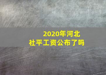 2020年河北社平工资公布了吗