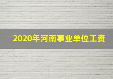 2020年河南事业单位工资