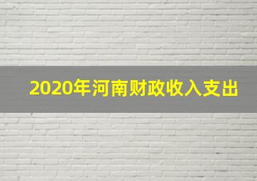 2020年河南财政收入支出