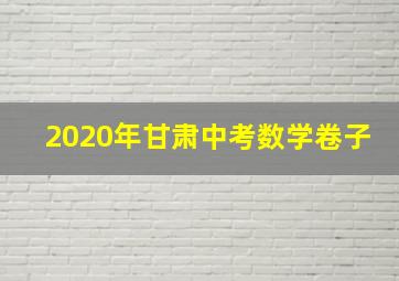 2020年甘肃中考数学卷子