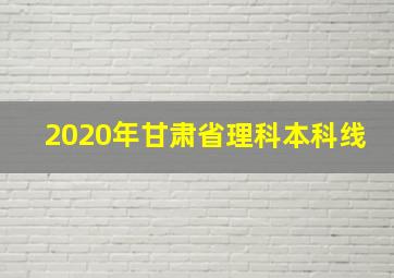 2020年甘肃省理科本科线