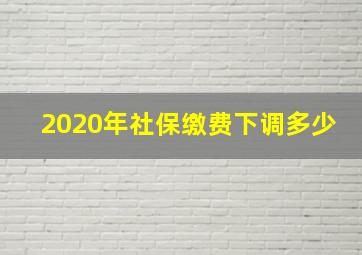 2020年社保缴费下调多少