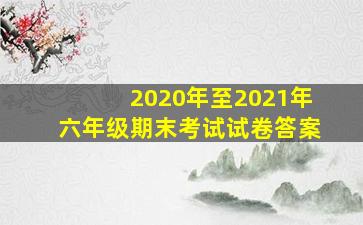 2020年至2021年六年级期末考试试卷答案