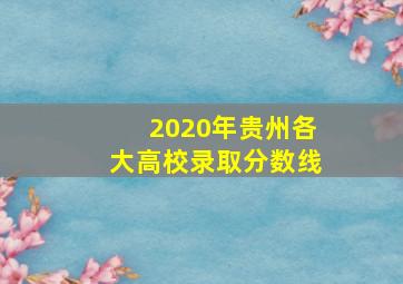 2020年贵州各大高校录取分数线