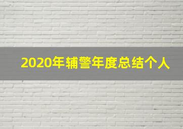 2020年辅警年度总结个人