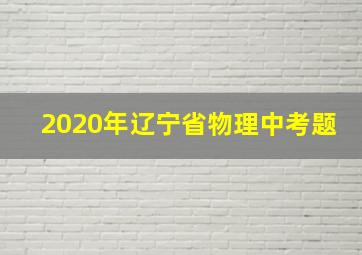 2020年辽宁省物理中考题