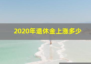 2020年退休金上涨多少