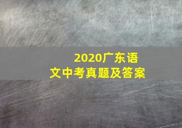 2020广东语文中考真题及答案