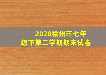 2020徐州市七年级下第二学期期末试卷