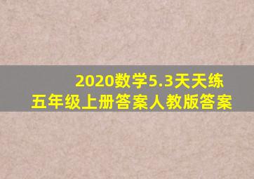 2020数学5.3天天练五年级上册答案人教版答案