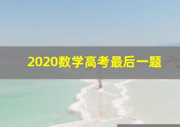 2020数学高考最后一题