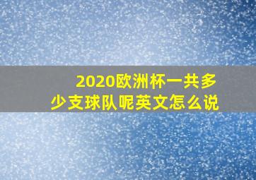 2020欧洲杯一共多少支球队呢英文怎么说