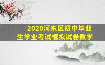 2020河东区初中毕业生学业考试模拟试卷数学