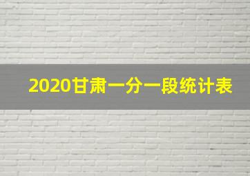 2020甘肃一分一段统计表