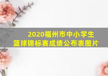 2020福州市中小学生篮球锦标赛成绩公布表图片