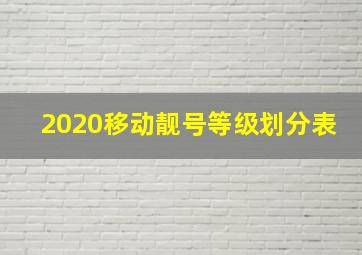 2020移动靓号等级划分表