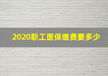 2020职工医保缴费要多少